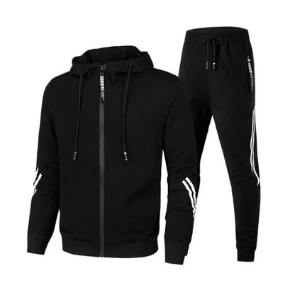 Herren Winter Trainings anzug Set einfarbige Hoodies und Kordel zug Jogging hose Loose Fit Freizeit Sportswear Anzug.