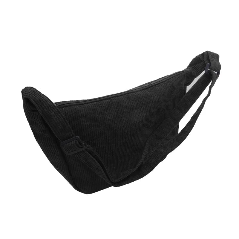 Corduroy Shoulder Bag Minimalist Crossbody Bag Women's Handbags Fashion Fabric Underarm Bag Solid Color Zipper Female Handbag