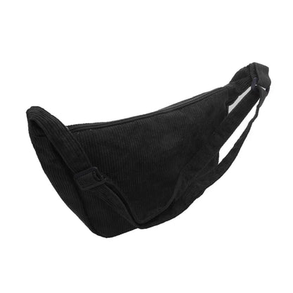 Corduroy Shoulder Bag Minimalist Crossbody Bag Women's Handbags Fashion Fabric Underarm Bag Solid Color Zipper Female Handbag