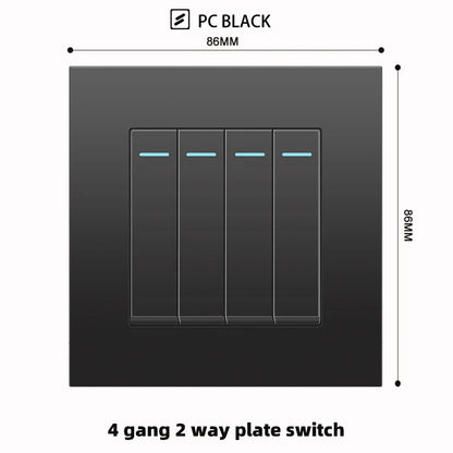 Schwarze UK 13A Wandsteckdose mit USB Typ C 18W Schnelllade-Steckdose, Wandsteckdose mit USB-Ladegerät, Schalter mit Steckdose