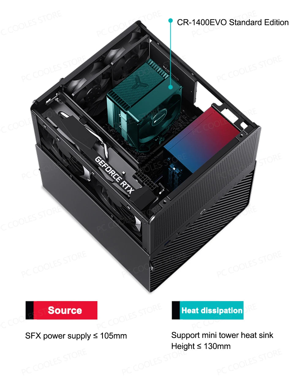 JONSBO N3 NAS Mini Case All-In-One Aluminum ITX Chassis 8 Hard Disk Location Support 130mm CPU Cooler 250mm Graphics Card.