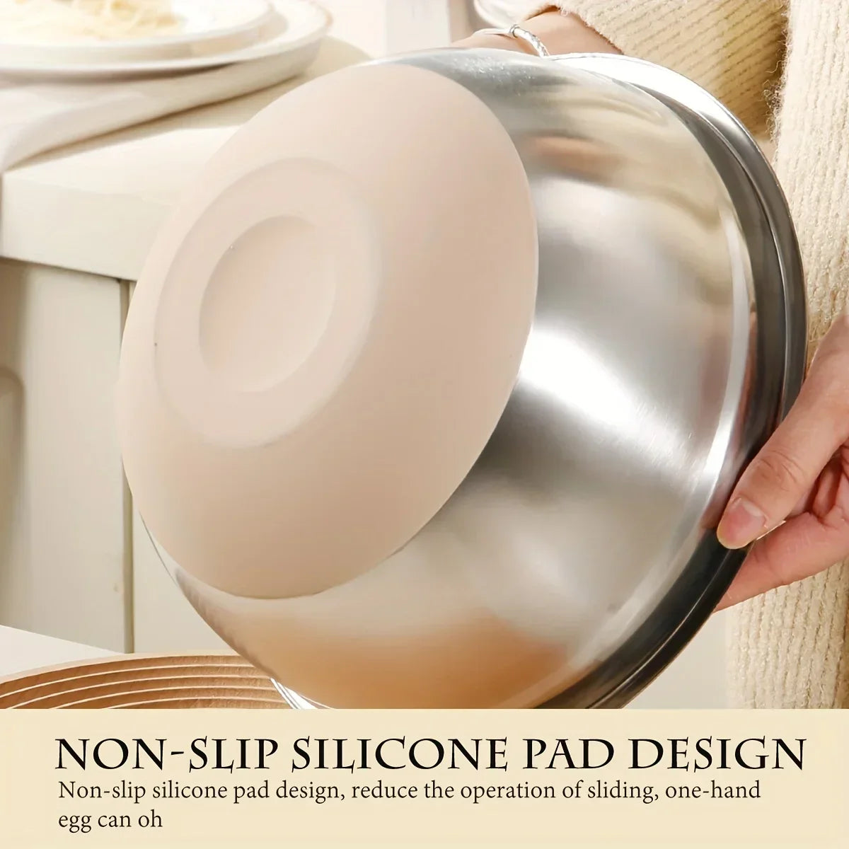 Stainless Steel Mixing Bowl Set with Lid Grinder Storage Multifunctional Kitchen Tool Set.