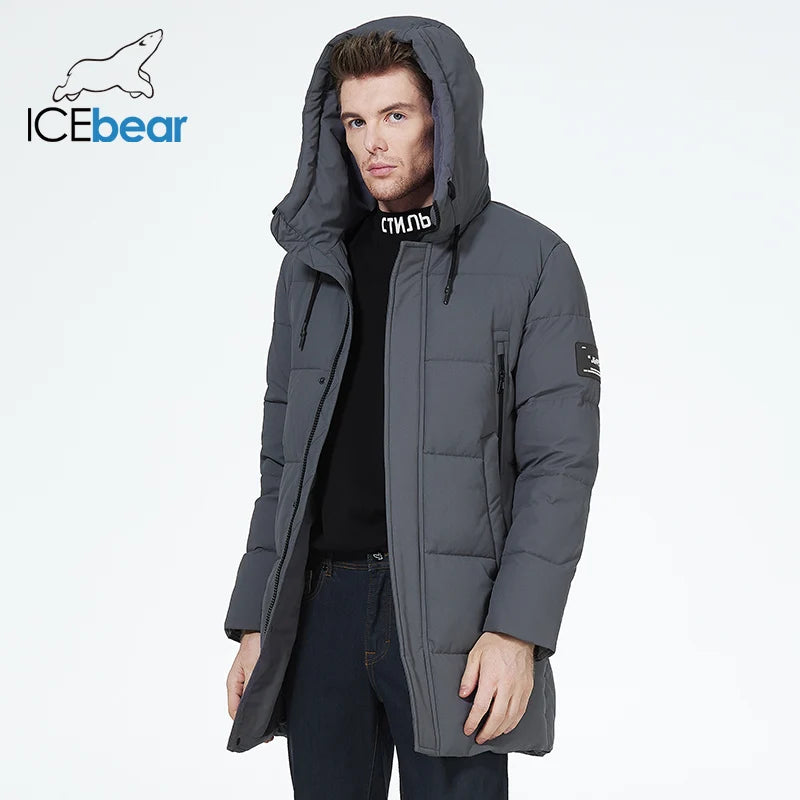 ICEbear 2023 winter jackets for men casual cotton coat mid-length Puffer parkas MWD3061D.