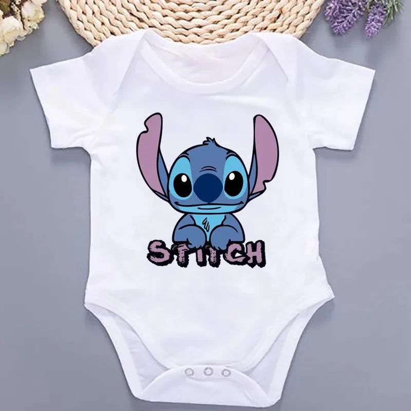Sommer-Babykleidung mit Kawaii-Stich-Aufdruck, 100 % Baumwolle, Neugeborenen-Bodys und Einteiler für Jungen und Mädchen.
