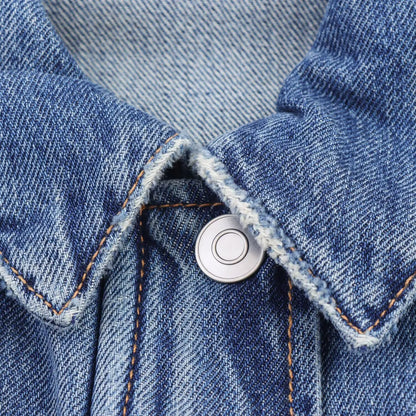 HH Women Denim Pant Sets Turn-Down Collar Long Sleeves Belt Autumn Coats+Pockets Loose High Waist Zipper Hemming Trousers.