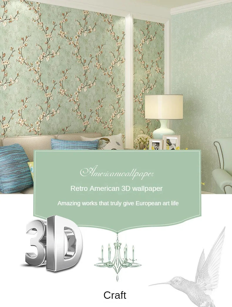 Blumentapete, selbstklebend, warm, für Mädchen, Schlafzimmer, 3D-Verdickung, Wanddekoration, Aufkleber, Wohnzimmer, Restaurant, Sofa, Hintergrund