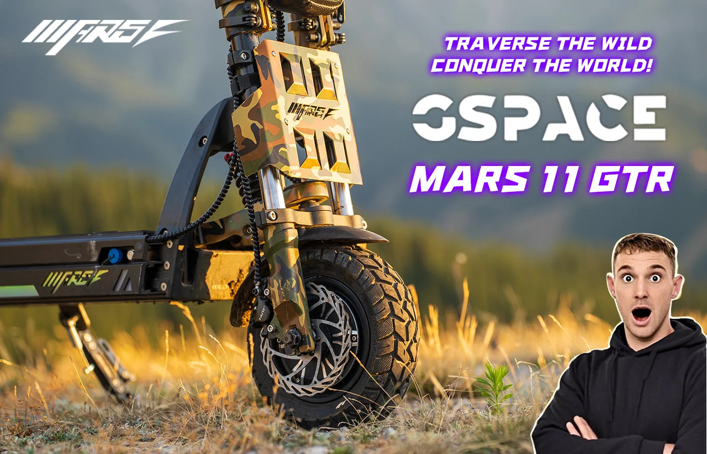 GSPACE MARS11 GTR Electric Scooter 2000*2W Motor 72V45Ah Battery Escooter  11 inch City tires E-Scooter.