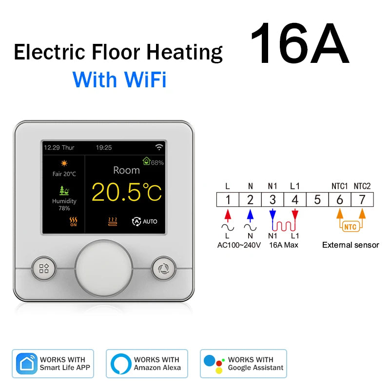 Tuya Wifi Heating Thermostat Smart Thermostat Gas Boiler  Floor Heating Termostato Digital Temperature Controller Smart Life Ale