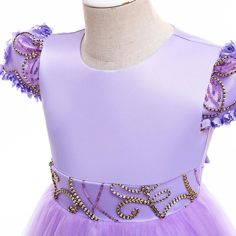 2024 neue Blume Junge Langes Kleid Mädchen Klavier Leistung Kleid Wunderschöne Geburtstag Party Abendkleid 4-12 Jahre Alt karneval Kleidung.