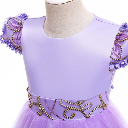 2024 neue Blume Junge Langes Kleid Mädchen Klavier Leistung Kleid Wunderschöne Geburtstag Party Abendkleid 4-12 Jahre Alt karneval Kleidung.