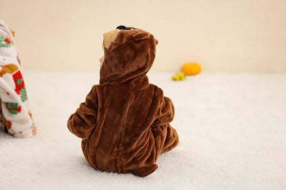 MICHLEY Winter Baby Strampler Mit Kapuze Flanell Cosplay Kleinkind Infant Kleidung Insgesamt Bodys Overall Kostüm Für Kinder Mädchen Junge