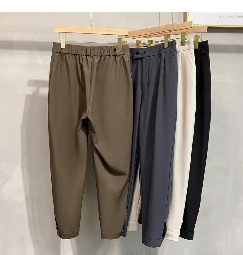 Luxury Fashion Straight Men's Casual Pants Spring Summer New Korean Suit Pant Harem Business Formal Male Trousers Trendy Brand.