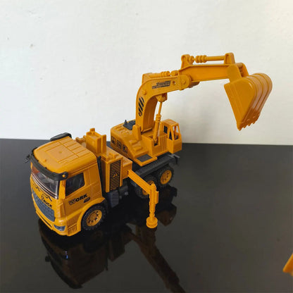 1 PCS Engineering Vehicle Toy for Children Inertial Model Play Plastic Car Kid Mixer Truck Crane Bulldozer Excavator Boy Gift.