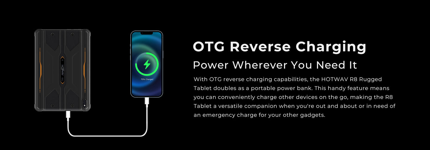 HOTWAV R8 Rugged Tablet 10.1'' HD+ Display 10800mAh Massive Battery Pad Android 14 OS Octa-core 4GB 128GB Tablet PC Global.