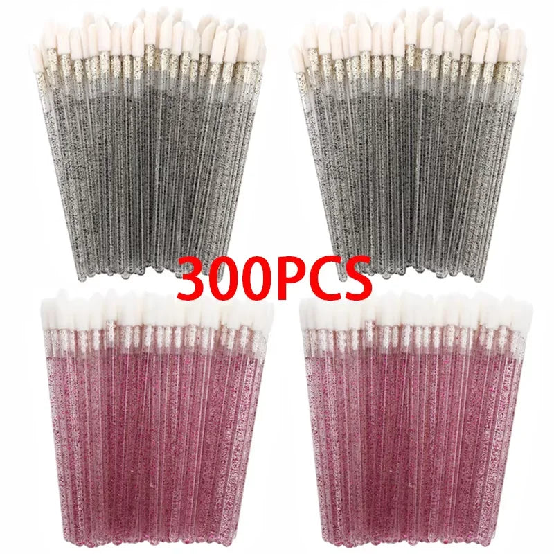 100/200pcs Lip Wands Applicators Disposable Lip Brushes Lipstick Brush Mascara Applicator Gloss Wands Eyelash Extension Tool.