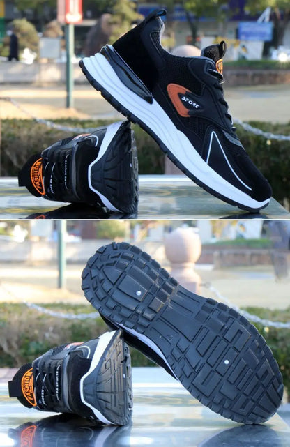Herren-Laufschuhe, Frühlings- und Sommer-Mesh-Papa-Schuhe mit dicken Sohlen, trendige, lässige Outdoor-Sportschuhe.