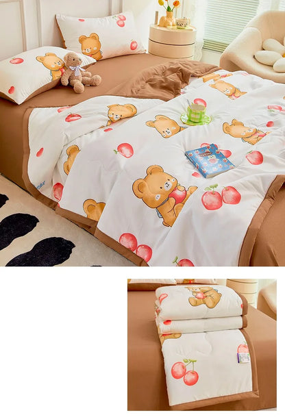1pc Thin Duvet for Summer Quilt Single/Double/Queen Size Comforter Printed Blanket Home Soft Bedspread edredones (No Pillowcase)