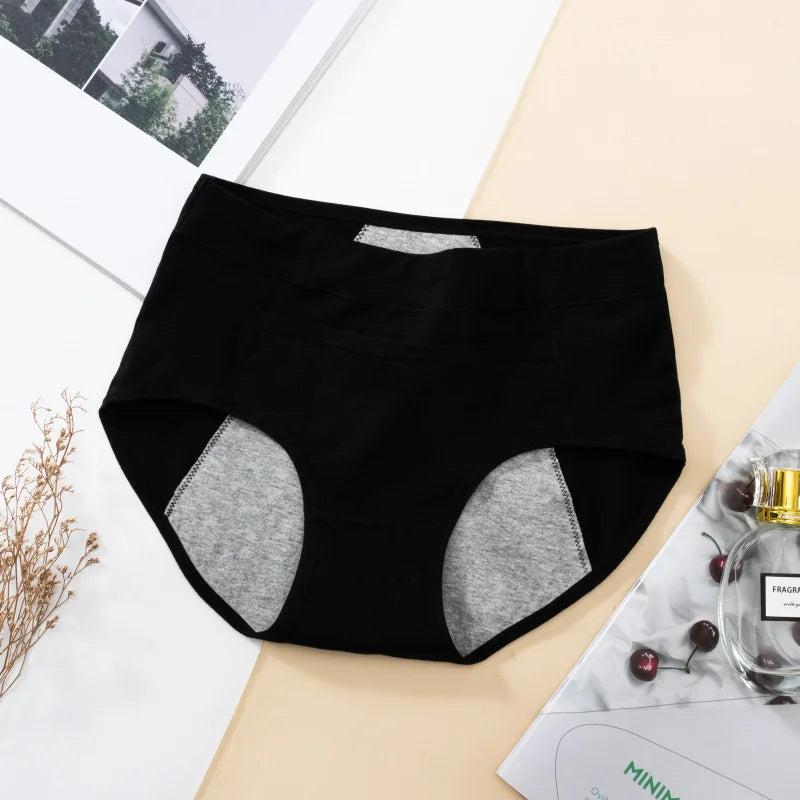 Women's Panties UnderwearLeakproofBreathable Briefs MenstrualPants PlusSizeWaterproof Mid Waist Organic Cotton Protective Briefs