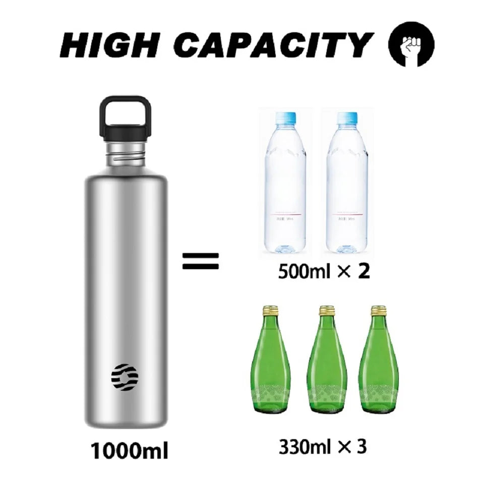 FEIJIAN Stainless Steel Water Bottle Portable Cycling Sports Bottle Leakproof BPA Free Large Capacity With Bottle Bag.