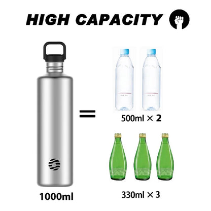 FEIJIAN Stainless Steel Water Bottle Portable Cycling Sports Bottle Leakproof BPA Free Large Capacity With Bottle Bag.