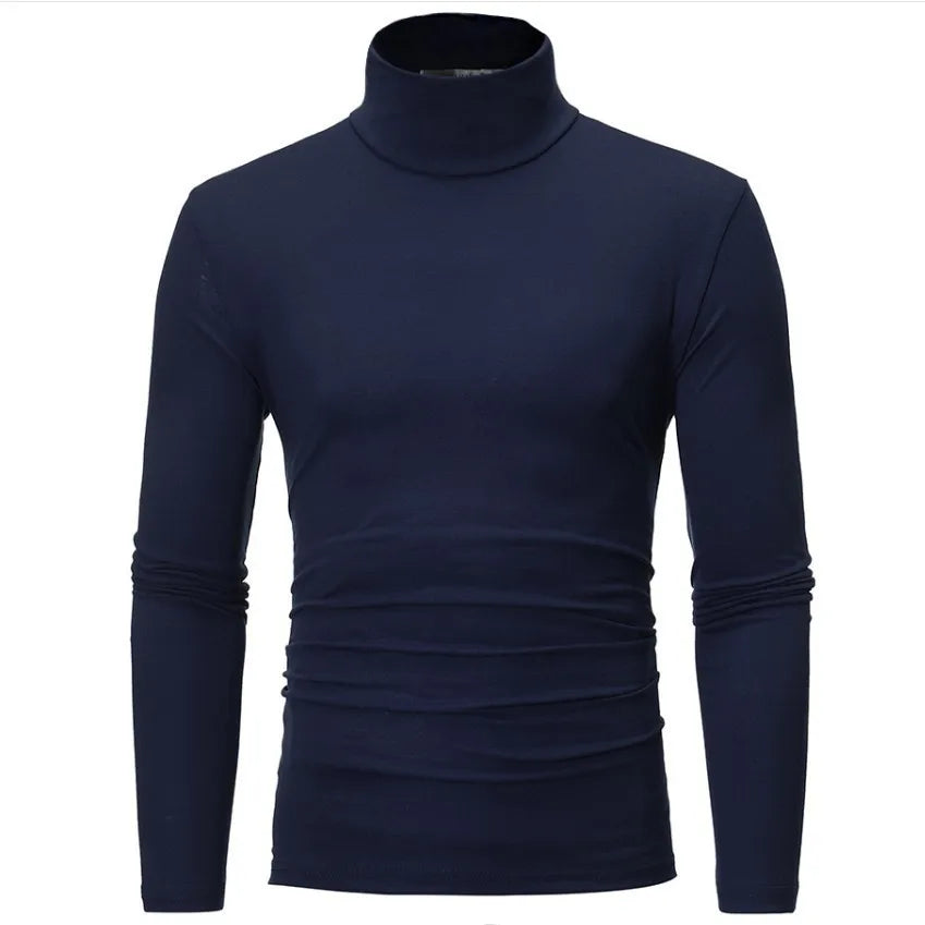 2023 new Sweater Men Solid Color Turtleneck Pullovers Pull Homme Men's cold Blouse Winter Long Sleeve T Shirts