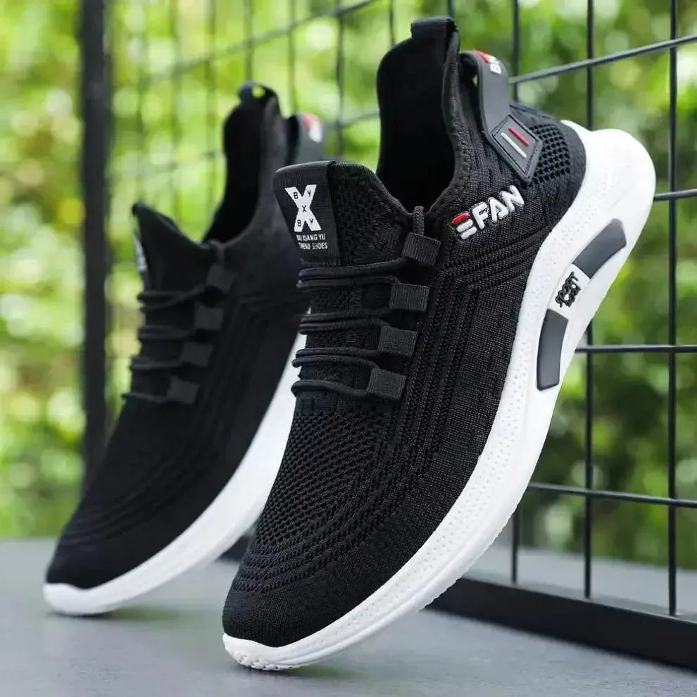 A Spring White Casual Shoes Breathable Non-slip Walking Sneakers Men Shoes Outdoor Comfortable Fashion Lace Up Running Shoes.