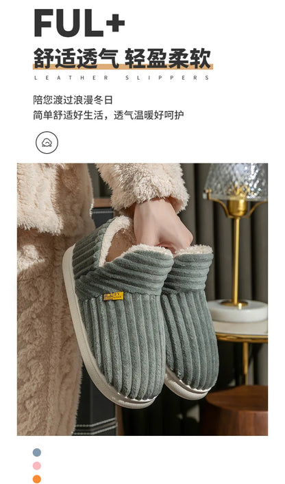 Litfun Warm Plush Fur Slippers For Women Men Winter Indoor Fluffy Warm Fuzzy House Slippers Outdoor Fuzzy Soft Furry Slippers.