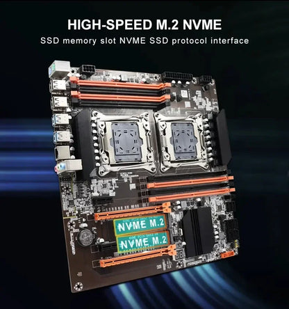 SOYO X99 Dual CPU Gaming Motherboard Kit lntel Xeon E5 2680 V4*2&DDR4 32GB (4*8GB) LGA2011-3 M.2 NVME for Desktop Computer Host.