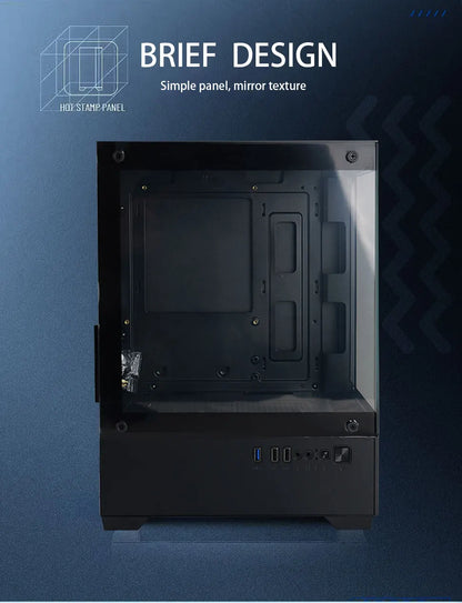 MANMU Tempered Glass Transparent Pc Case Cabinet M-Atx Gaming Rgb Case Desktop Tower Computer Case.