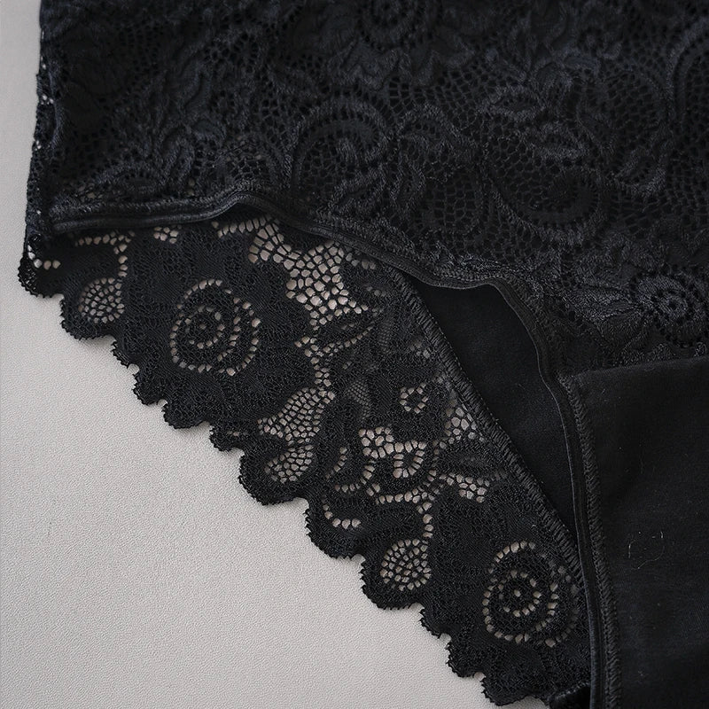 3PCS/Set Luxury Floral Embroidery Lace Panties Women Briefs Sexy Hollow Lingerie Female Underwear Ladies Breathable Underpants.