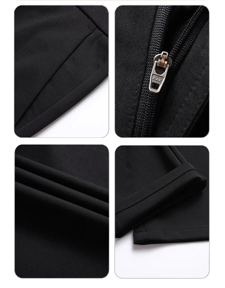 Spring Summer Men's Casual Pants Stretchy Suit Pants Formal Business Trousers Plus Size 46 48 Classic Navy Blue Trousers.