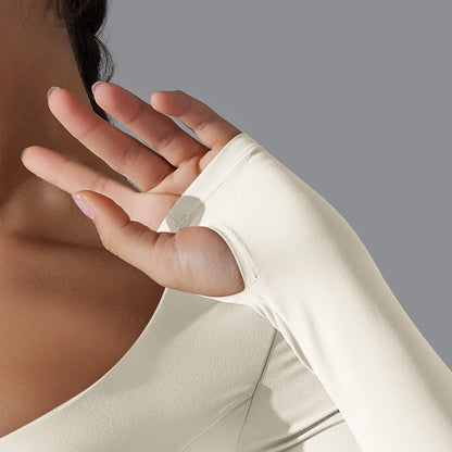 Yoga Long Sleeve Slim Sexy Breathable Quick Drying Sport Brassiere Gym Push Up Shockproof High Intensity Pilates Clothes Women