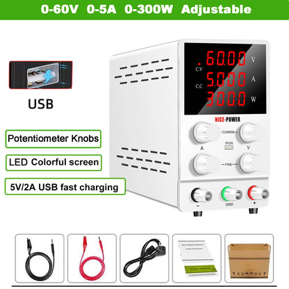 NICE-POWER DC Lab Power Supply 30V 60V 120V Adjustable Source For Phone Repair 24V 48V Switching Power Supply Battery Charging