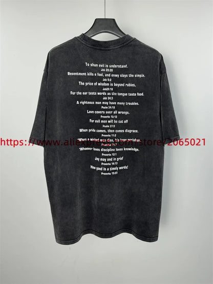 SAINT Vintage NIN Nine-inch Nail T-Shirts Best Quality Vintage Washed T Shirt Tee Tops