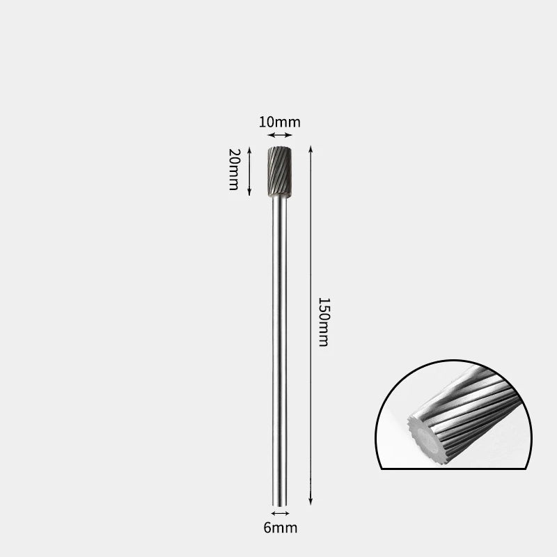 Hartmetallfräser, Wolframstahl-Schleifkopf, zylindrisch 6 mm, AE AX AX Metallfräser