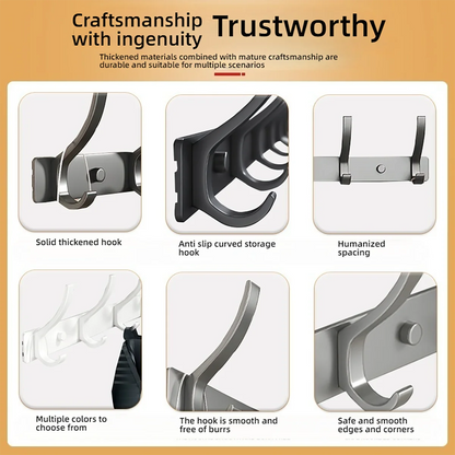 Space Aluminium-Badezimmerhaken hinter der Tür, hohllose Badezimmerhaken, Schlafzimmeraufbewahrung, Wandaufhängerhaken