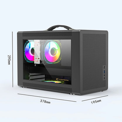 Power Train P60 Desktop MATX Case Handheld Portable Mesh Version PC Small Chassis Supports 350mm Graphics Card Type-C Interface.