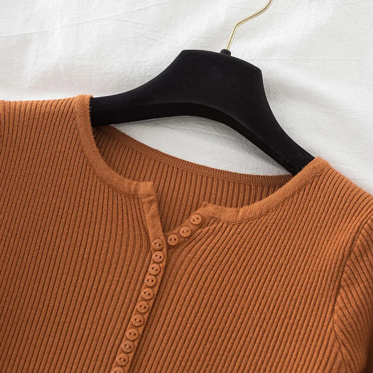 2026 weibliche Casual Tops Pullover Frauen Herbst Winter Gestrickte Dünne Pullover Feste Taste Volle Hülse V-ausschnitt Pullover