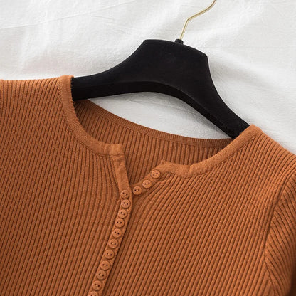 2026 weibliche Casual Tops Pullover Frauen Herbst Winter Gestrickte Dünne Pullover Feste Taste Volle Hülse V-ausschnitt Pullover