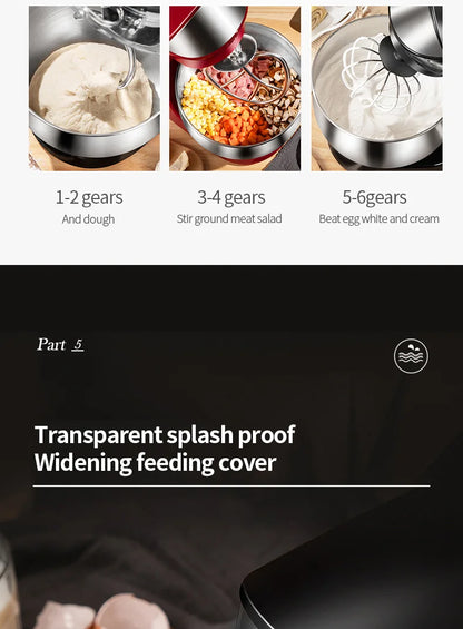 DIVEDEER Multifunctional Chef 3.5L Dough Kneading Machine Fully Automatic Household Electric Egg Beater Baby Food Processor.