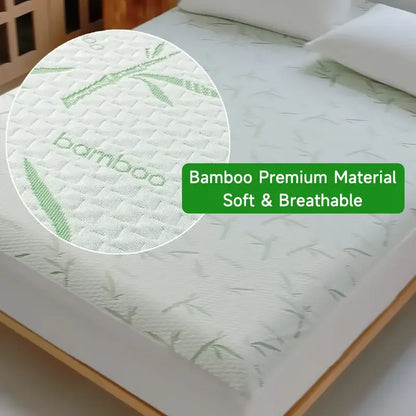 1pc Waterproof Bamboo Mattress Cover (Without Pillowcase), Cooling & Breathable Fitted Bed Sheet With 6-14inches Deep Pocket.