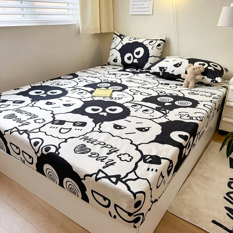 1pc Warm Winter Elastic Fitted Sheets Adjustable Flannel Velvet Mattress Cover Fluffy Fitted Bed Sheets for 200 Queen 180 size