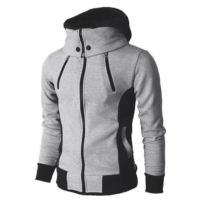 Zipper Men Jackets Autumn Winter Casual Fleece Coats Bomber Jacket Scarf Collar Fashion Hooded Male Outwear Slim Fit Hoody.