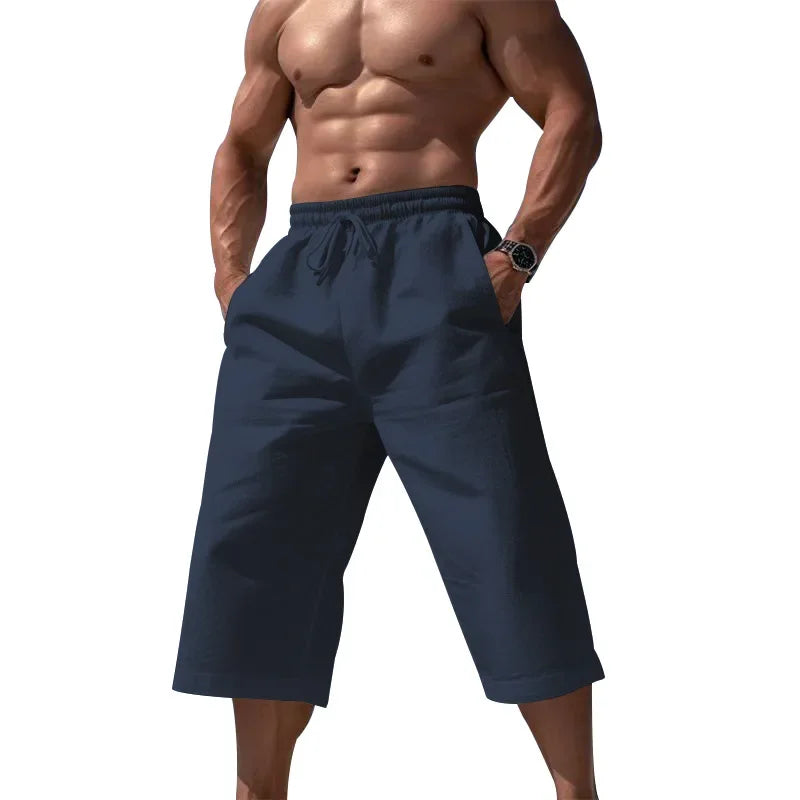 Grenzüberschreitende Sommer-lose und atmungsaktive Capri-Hose, Herrenmode, lässige, atmungsaktive Shorts, Jogginghose für Herren.