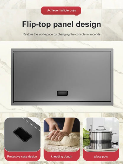 Hidden Cup Washer Sink With Cover Kitchen Sink Stainless Steel Washbasin Multifunctional Large Single Slot For Kitchen