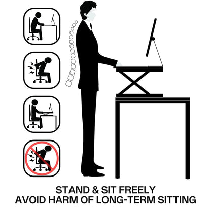37" breiter Stand-Up-Schreibtisch-Riser, höhenverstellbarer Stehpult-Konverter für das Heimbüro