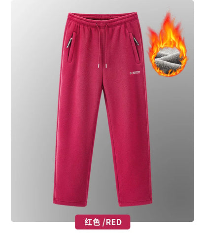 Winter Fleece Ski Pants Men's High Quality Extreme Cold Wool Thick Warm Trousers Women New 2025 Outdoor Camping Work Sweatpants