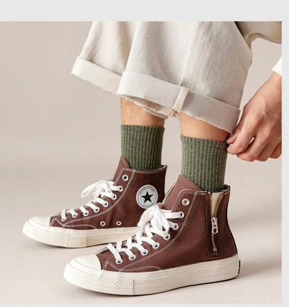 5/10 Pairs 95% Combed Cotton Socks Men Business Dress Long Socks Soft Breathable Spring Summer Colorful Sock For Man 5Pairs/Lot