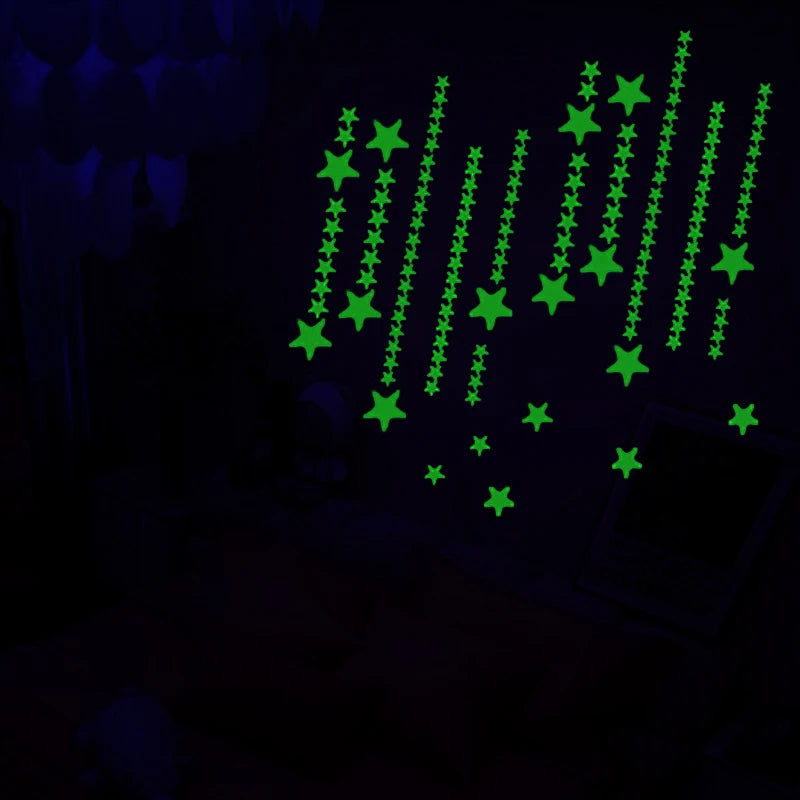 Glow Stickers Luminous In Darkness Fluorescent Star Wall Art 3D Home Decals For Kids Room Ceiling Switch Decoration.
