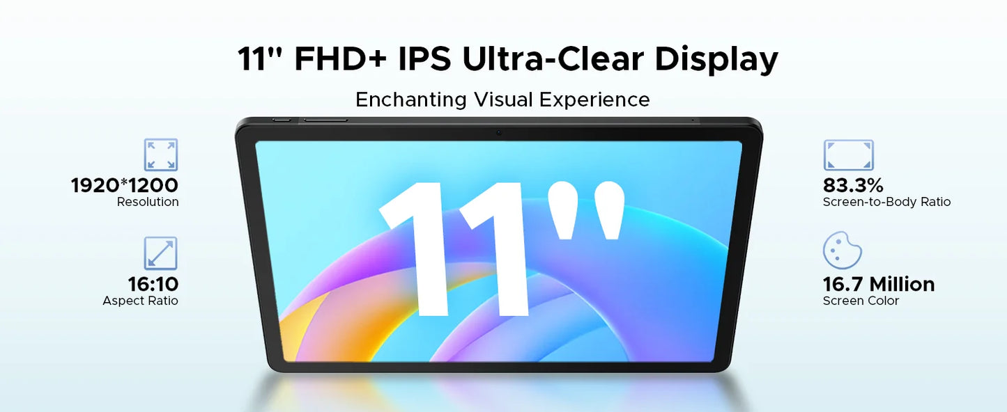 Global Version Doogee Tab E3 Tablet Pc Android 15 Gemini Ai 11-Inch Ultra-Clear 32Gb(8+24) 256Gb Helio G100 8800Mah Battery Tablet.